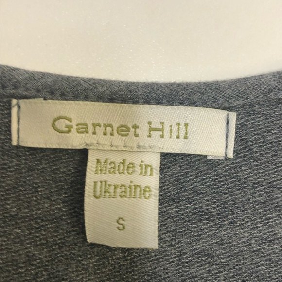 Garnet Hill Gray Stretchy Knit 3/4 Ruched Sleeve Dress Size Small - Picture 4 of 5